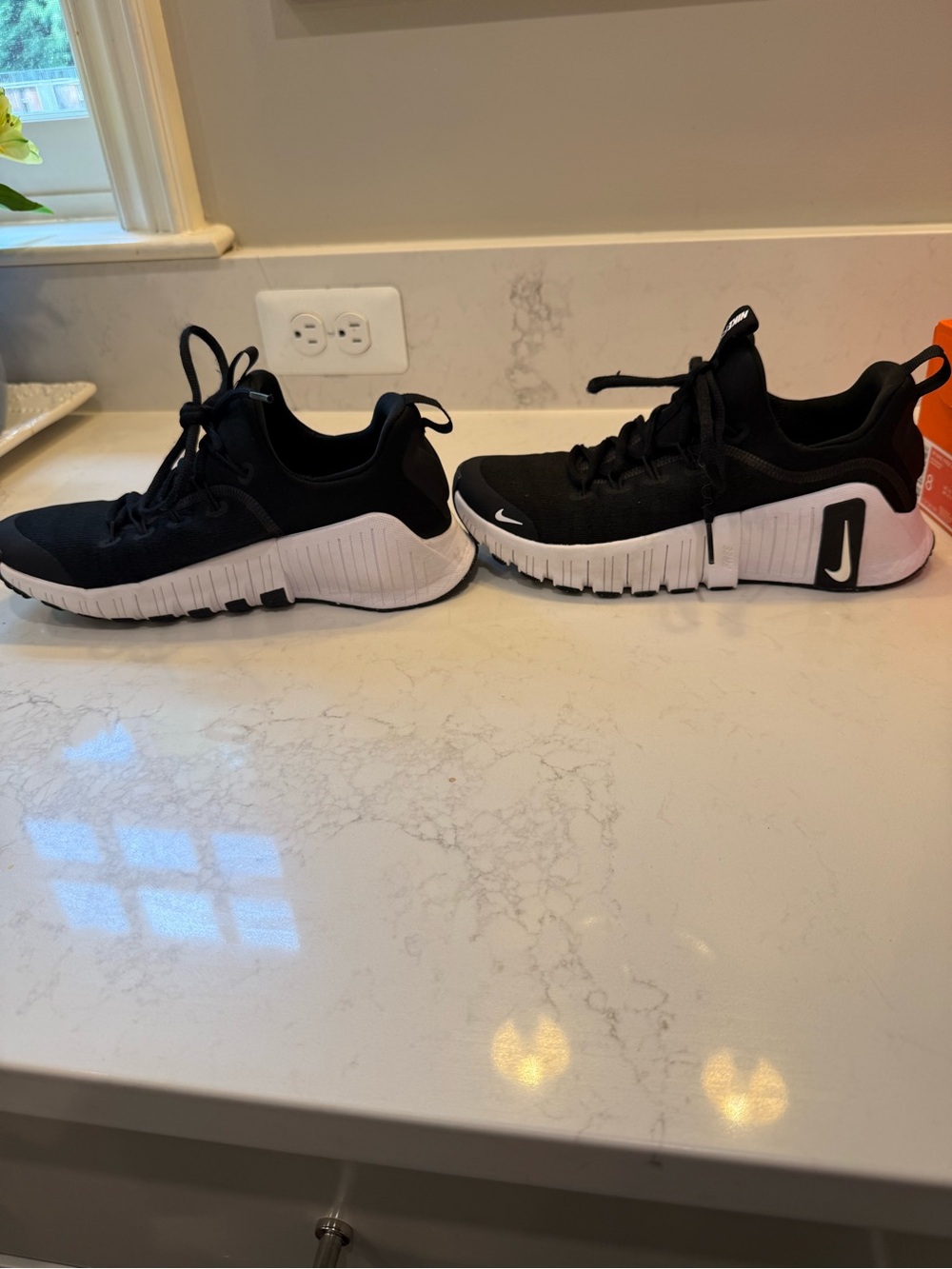 Nike Black and White Flex Run Athletic Sneakers - Picture 6 of 7